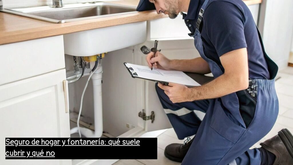 fontanero revisando una fuga para un parte de seguro de hogar