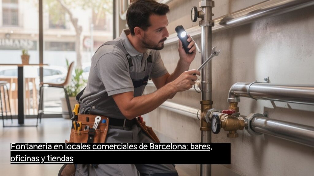 fontanero en Barcelona reparando la presión de una ducha